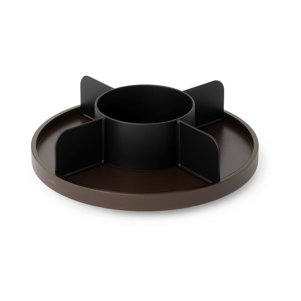 Otočný černý dřevěný koupelnový organizér na kosmetiku Bellwood – Umbra