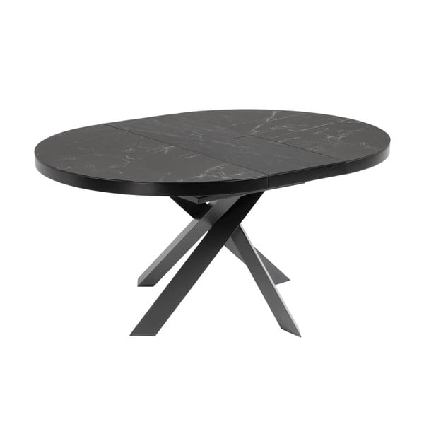 Černý kulatý rozkládací jídelní stůl s keramickou deskou ø 160 cm Vashti – Kave Home-image-2