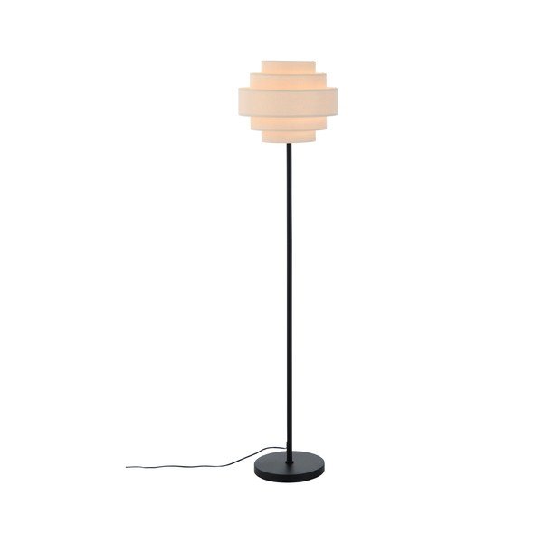 Matně černá/béžová látková stojací lampa (výška 145 cm) Miguel – Ellos Home-image-3