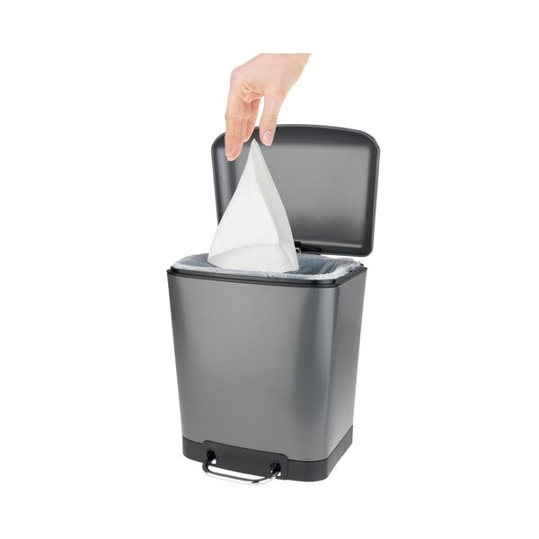 Šedý pedálový odpadkový koš Wenko Studio, 6 l-image-2