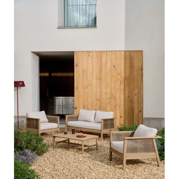 Béžový/v přírodní barvě zahradní lounge set z masivu akácie pro 5 osob Alabe – Kave Home-image-1