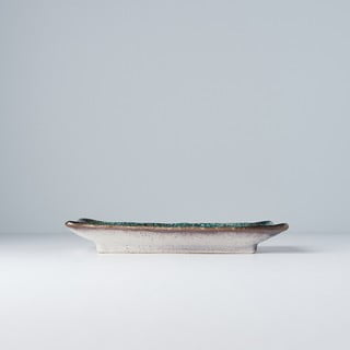 Modrý keramický servírovací talíř MIJ Sky, 21 x 13,5 cm