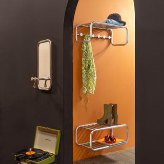 Kovový věšákový panel ve stříbrné barvě Retro – Spinder Design