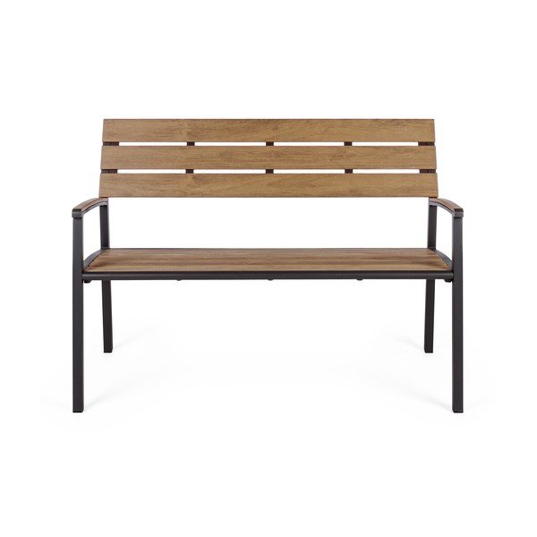 Kovová zahradní lavice v přírodní barvě Isak – Bizzotto