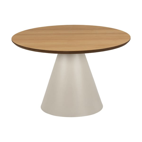 Kulatý konferenční stolek s deskou v dubovém dekoru v krémovo-přírodní barvě ø 65 cm Soli – Actona