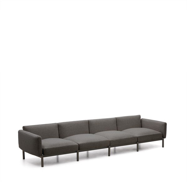 Tmavě šedá zahradní modulární pohovka 370 cm Sorells – Kave Home-image-1