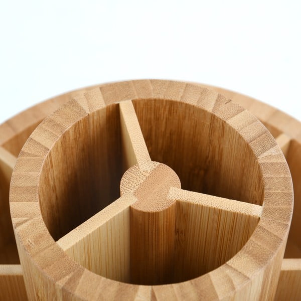 Bambusový koupelnový organizér na kosmetiku/otočný v přírodní barvě Isalys – MSV-image-4