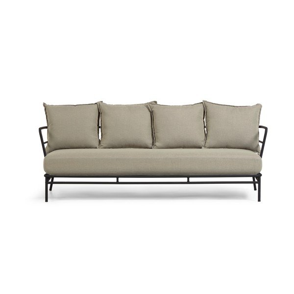 Béžová zahradní pohovka s kovovou konstrukcí Kave Home Mareluz