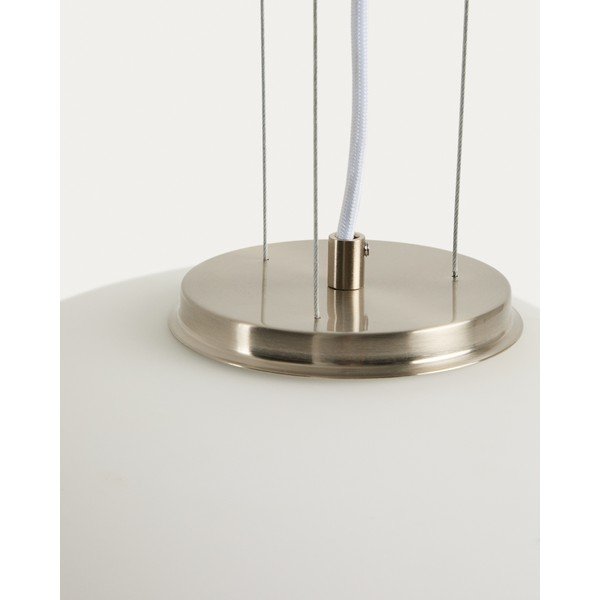 Bílé závěsné svítidlo se skleněným stínidlem ø 25 cm Ardali – Kave Home-image-3