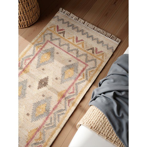 Krémový ručně tkaný jutový běhoun 80x200 cm Roya Imani – Elle Decoration-image-2