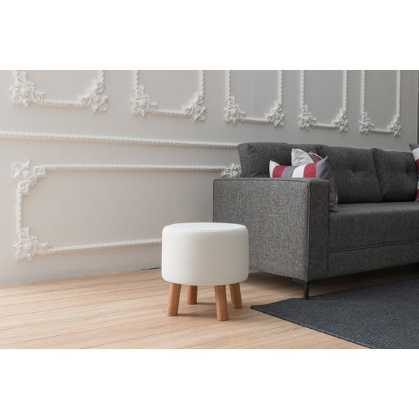 Bílý taburet Silindir  – Balcab Home-image-1