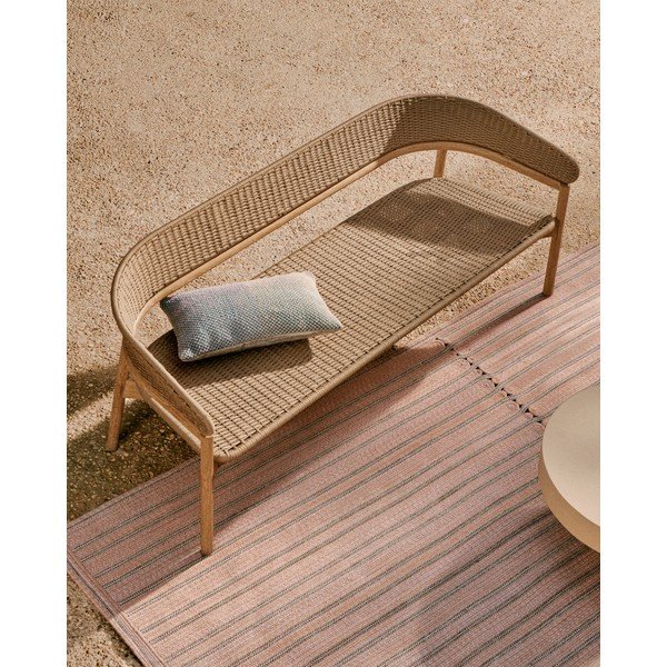 Zahradní pohovka z masivu akácie v béžové a přírodní barvě Arinella – Kave Home-image-2