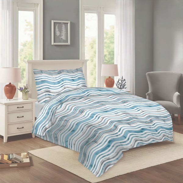 Modré bavlněné povlečení na jednolůžko 140x200 cm Jasana – Cotton House