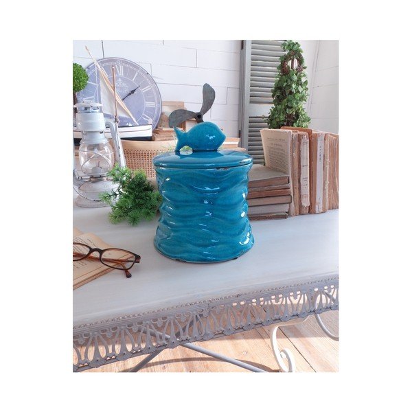 Dóza s víkem Orchidea Milano Fish, výška 20 cm