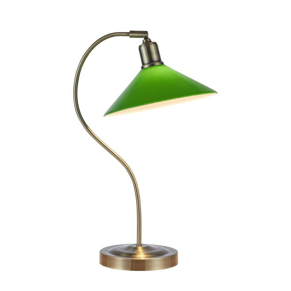 Stolní lampa se skleněným stínidlem v zeleno-mosazné barvě (výška 49 cm) Vela – Markslöjd