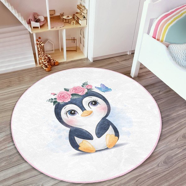 Bílý dětský koberec ø 100 cm Comfort – Mila Home-image-3
