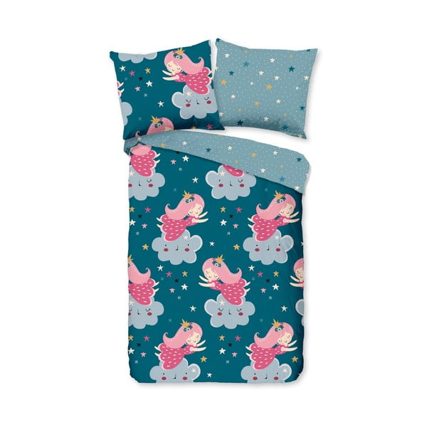 Bavlněné dětské povlečení do postýlky v petrolejové barvě 120x150 cm Princesse – Good Morning