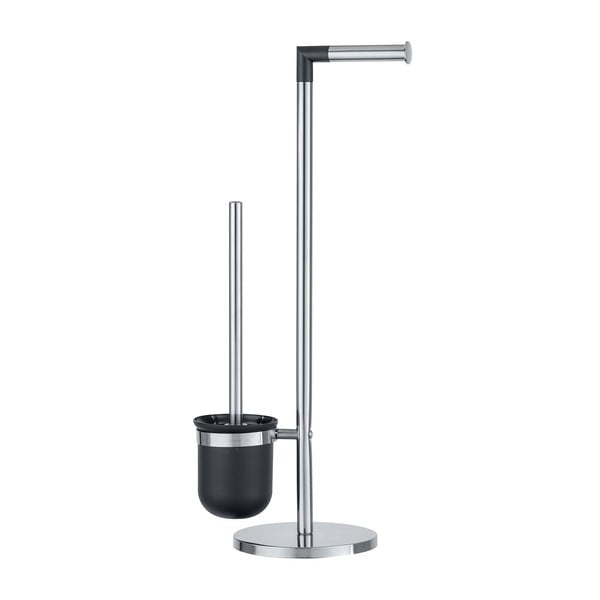 Toaletní kartáč ve stříbrné barvě s držákem na toaletní papír Wenko Parus-image-3