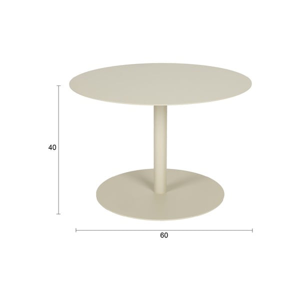 Krémový ocelový kulatý konferenční stolek ø 60 cm Snow – Zuiver-image-4