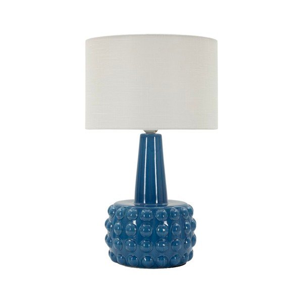Bílá/modrá keramická stolní lampa s textilním stínidlem (výška 51,5 cm) Gress – Mauro Ferretti