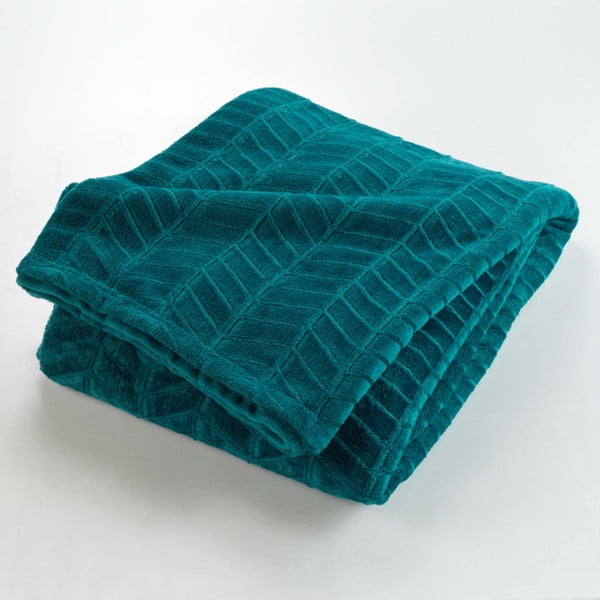 Modrý přehoz z mikroflanelu 180x220 cm Arya – douceur d'intérieur-image-1