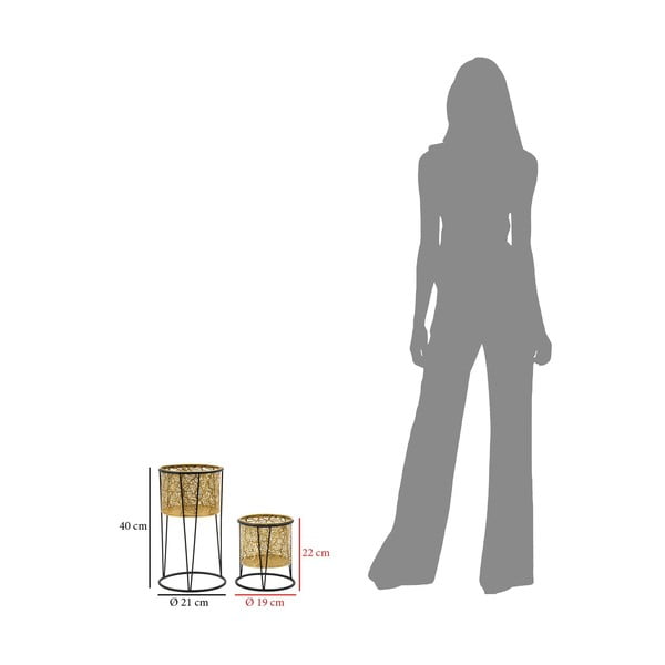 Sada 2 stojanů na květináč ve zlaté barvě Mauro Ferretti Leavy, výška 40 cm-image-2