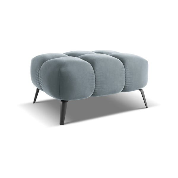 Světle modrá sametová podnožka Nalu – Makamii-image-2