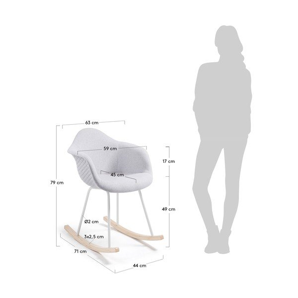 Světle šedé houpací křeslo Kave Home Kenna-image-4