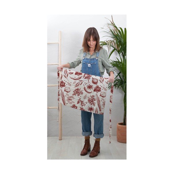 Květovaná zástěra s příměsí lnu Really Nice Things Delantal Red Peppers-image-1