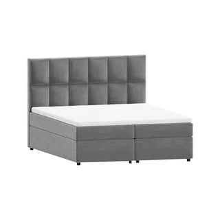 Šedá boxspring postel s úložným prostorem 140x200 cm Flip – Ropez