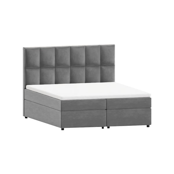 Šedá boxspring postel s úložným prostorem 180x200 cm Flip – Ropez