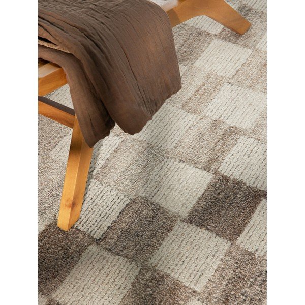Krémový ručně tkaný vlněný koberec 80x150 cm Boho 1.0 Quadra – Vikosa-image-3