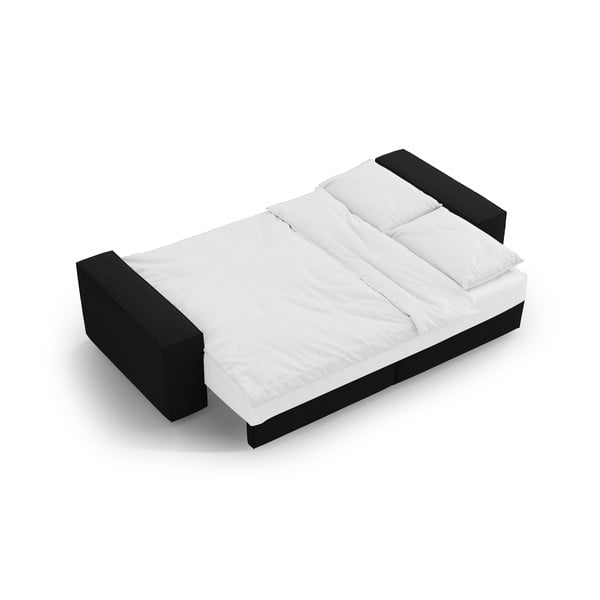 Černá rozkládací pohovka 247 cm Jodie – Micadoni Home-image-4