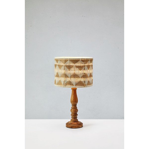 Stolní lampa se stínidlem z textilu a juty v hnědo-přírodní barvě (výška 45 cm) Ano – Markslöjd-image-3