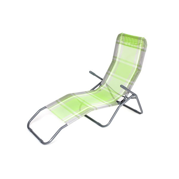 Zelené kovové skládací zahradní lehátko – Happy Green