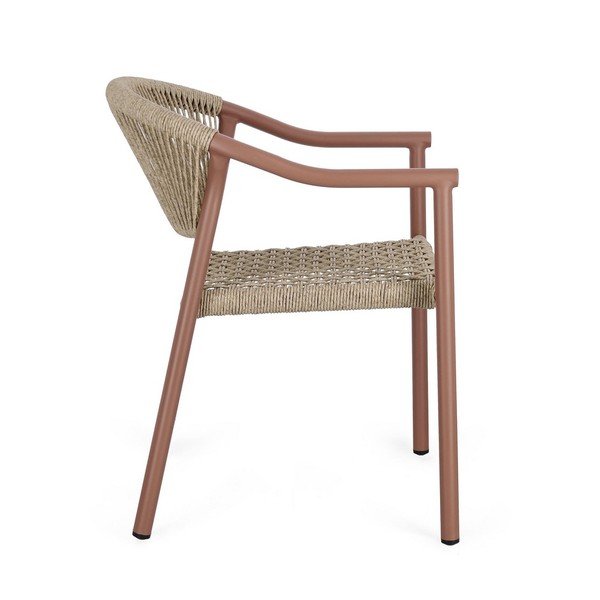 Červená/v přírodní barvě kovová zahradní židle Canarias – Bizzotto-image-3