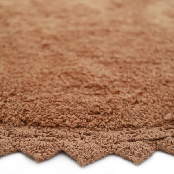 Pratelný ručně tkaný bavlněný kulatý koberec v cihlové barvě ø 110 cm Perla Toffee – Nattiot-image-4