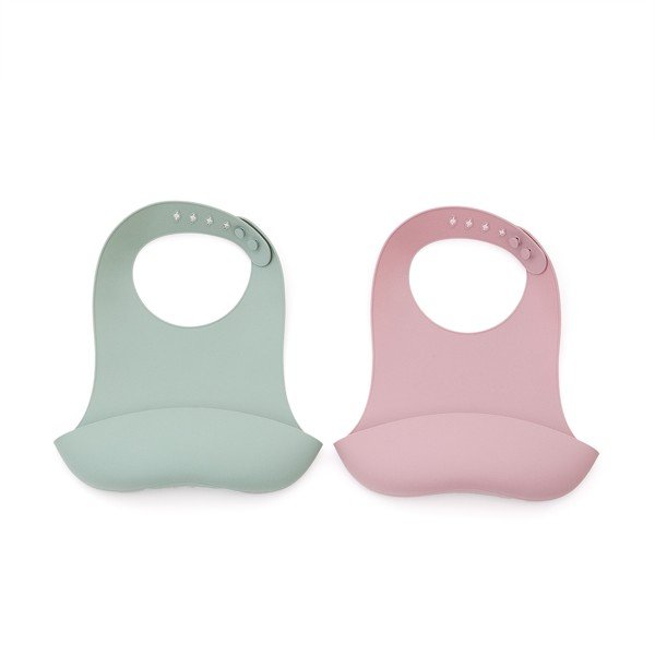 Světle růžové/tyrkysové bryndáky v sadě 2 ks Lili – Kave Home