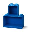 Sada 2 dětských modrých nástěnných polic LEGO® Brick