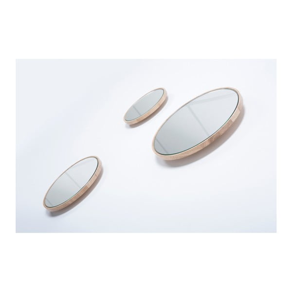 Nástěnné zrcadlo s rámem z masivního dubového dřeva Gazzda Look, ⌀ 22 cm-image-4