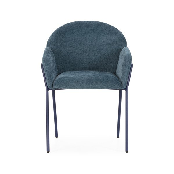 Modrá čalouněná jídelní křesla v sadě 2 ks Aslin – MOME-image-3