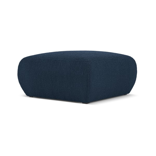 Tmavě modrý taburet z textilie bouclé Molino – Micadoni Home-image-1