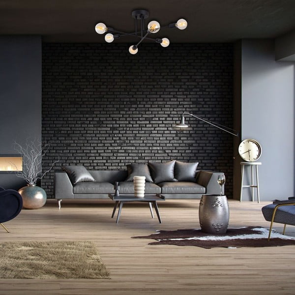 Černé stropní svítidlo 64x64 cm Flower – Opviq lights-image-4