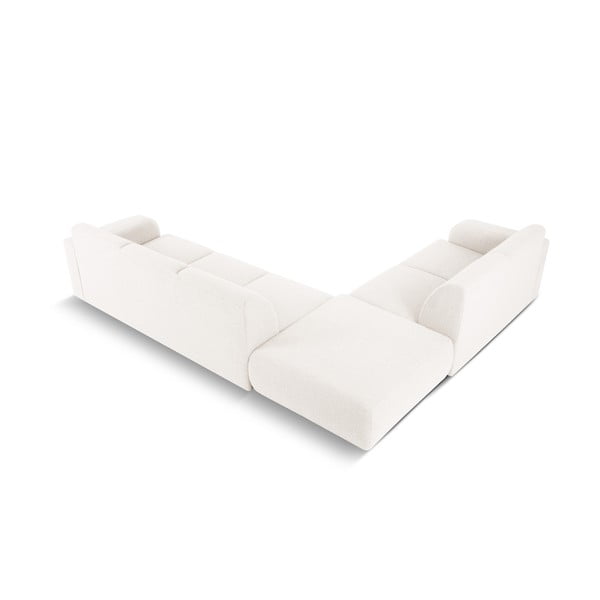 Bílá rohová pohovka z textilie bouclé (levý roh) Molino – Micadoni Home-image-3