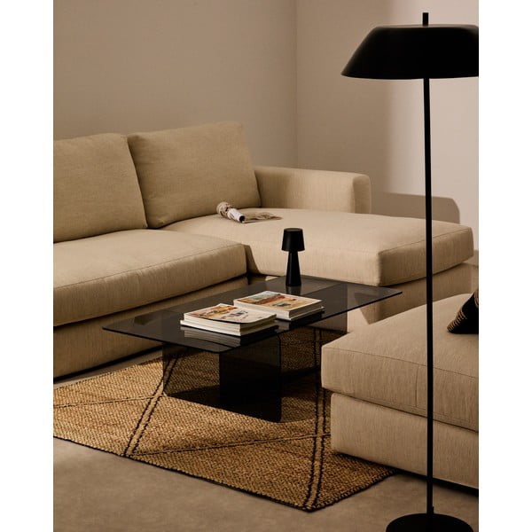 Šedý skleněný konferenční stolek 60x120 cm Zaren – Kave Home-image-1