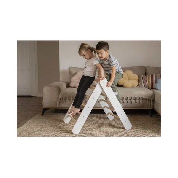 Šedý pikler trojúhelník z borovicového dřeva 60x60x60 cm Montessori – Meowbaby-image-2