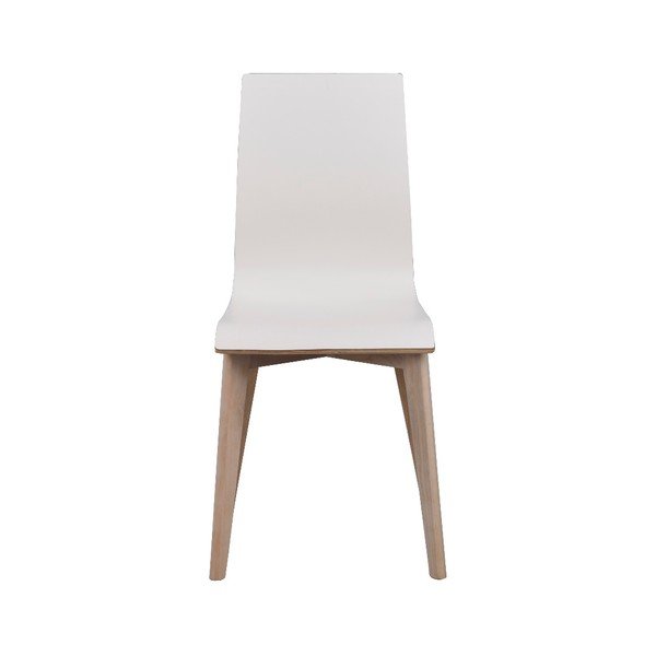 Bílá jídelní židle se světle hnědými nohami Rowico Grace-image-2