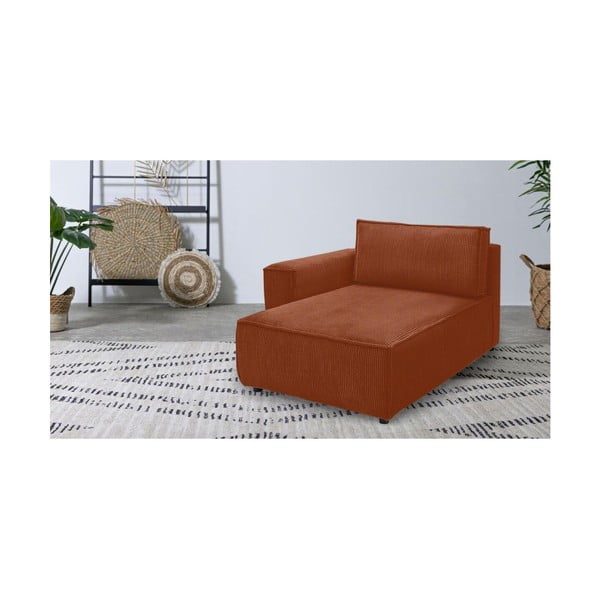 Manšestrový modul pohovky v cihlové barvě, levý roh Nihad modular – Bobochic Paris-image-1