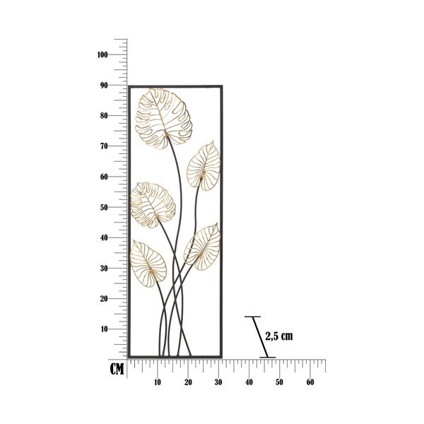 Kovová závěsná dekorace se vzorem listů Mauro Ferretti Luxy -A-, 31 x 90 cm-image-2