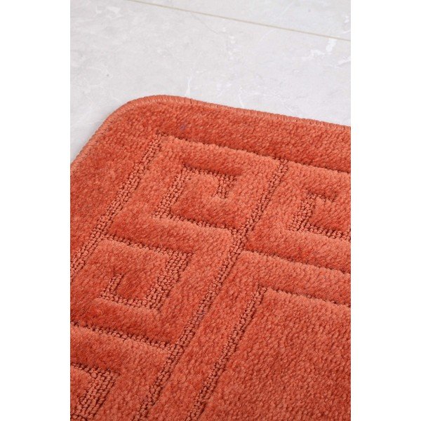 Oranžové WC koupelnové předložky v sadě 2 ks Ethnic – Foutastic-image-2